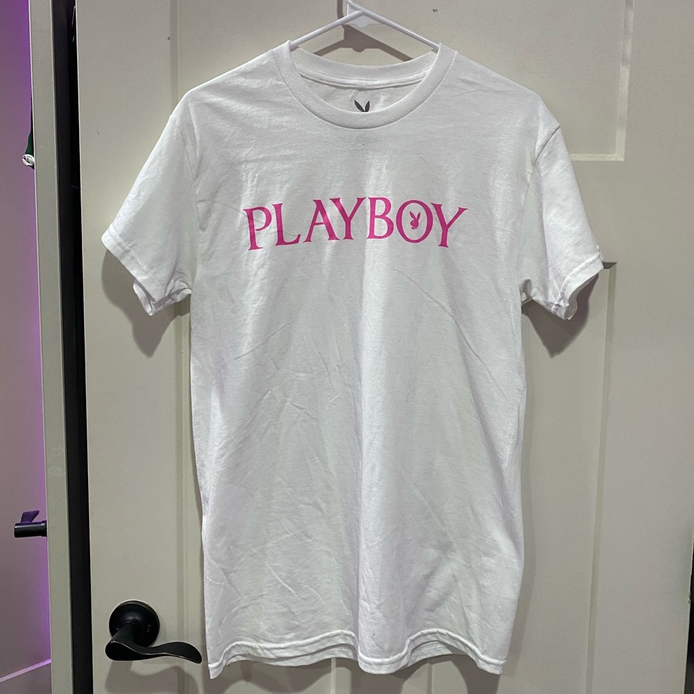white playboy tee